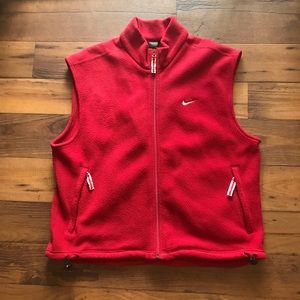 🚫Sold🚫 Red Nike Fleece zip up vest